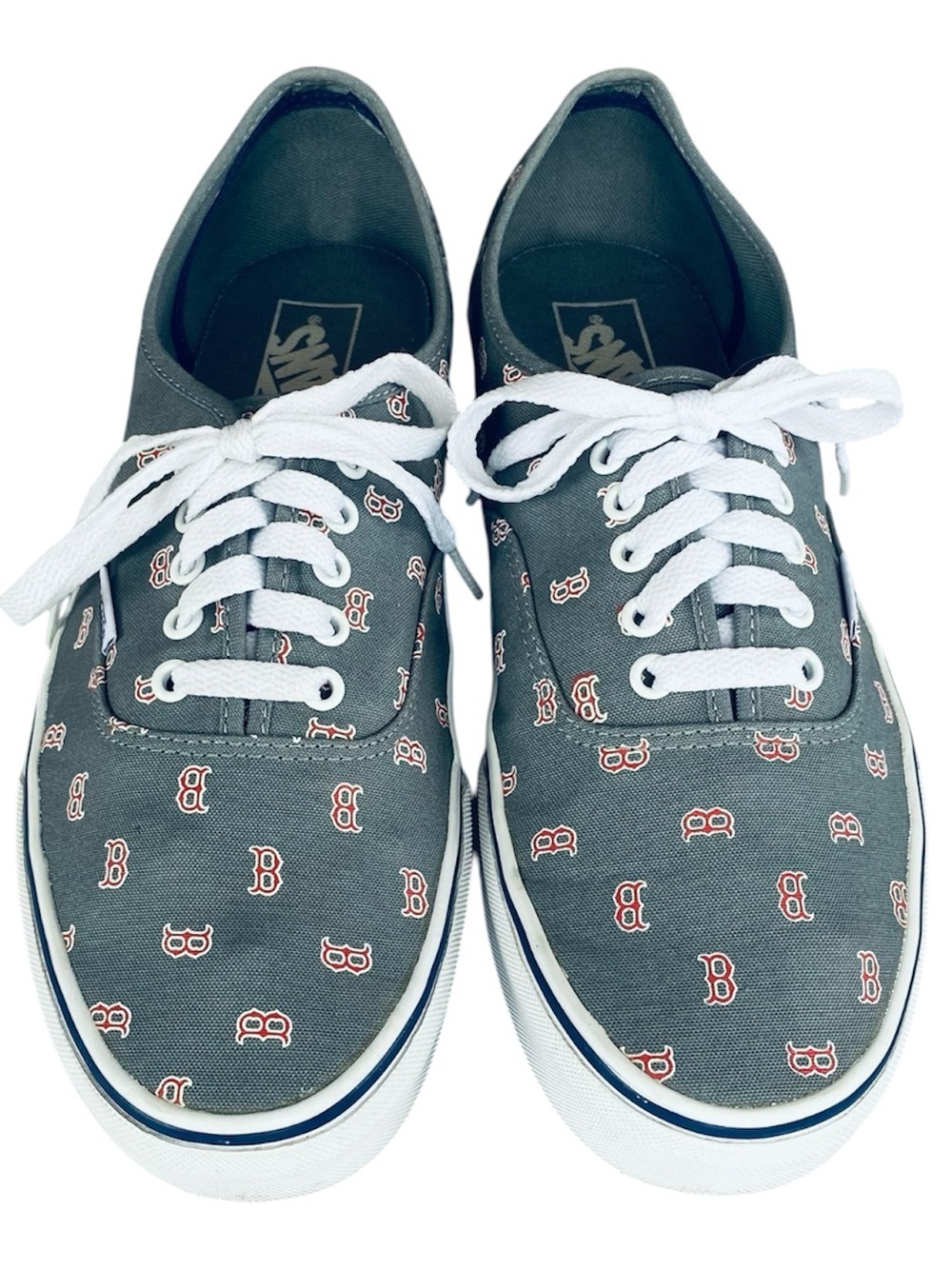 VANS Sneakers Gray Canvas Red Sox Logo Men’s Size 11